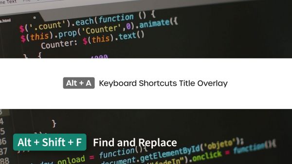 Motion Forward – Keyboard Shortcuts Button Text Overlay